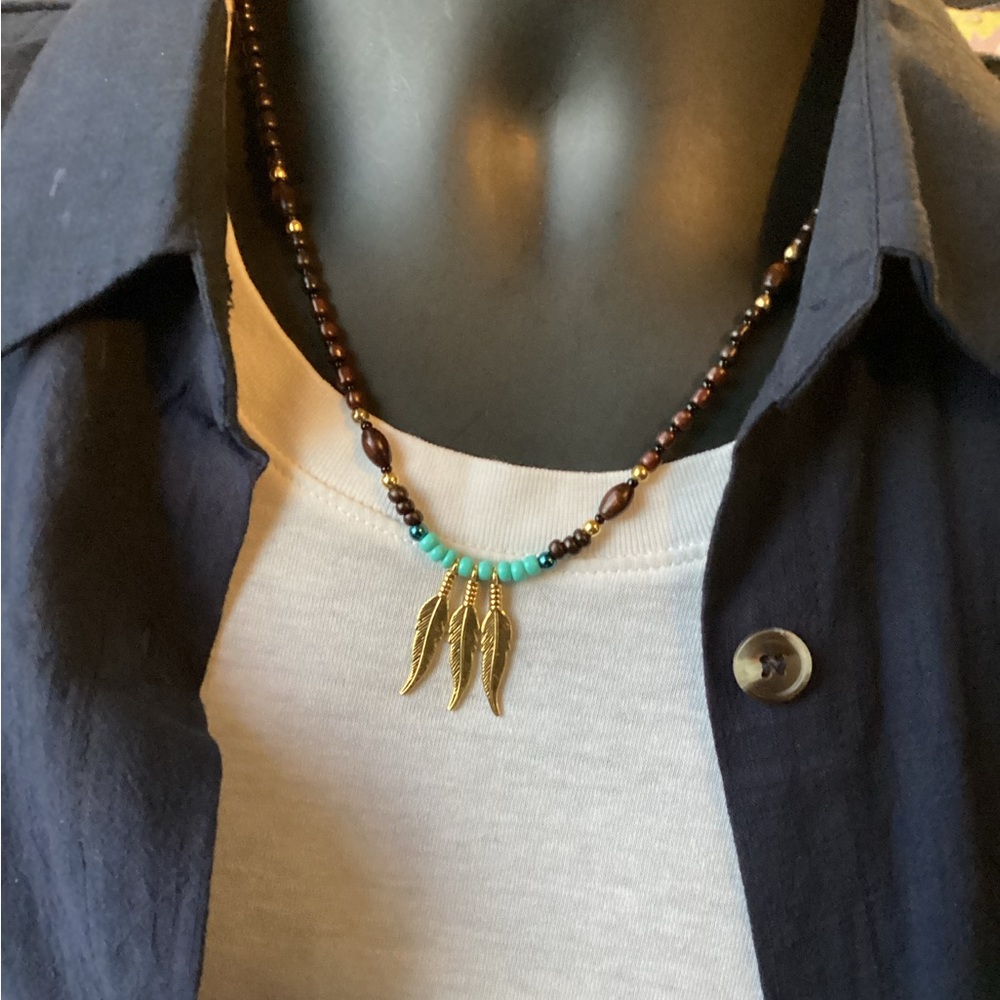 Mens Native American Feather Necklace🪶